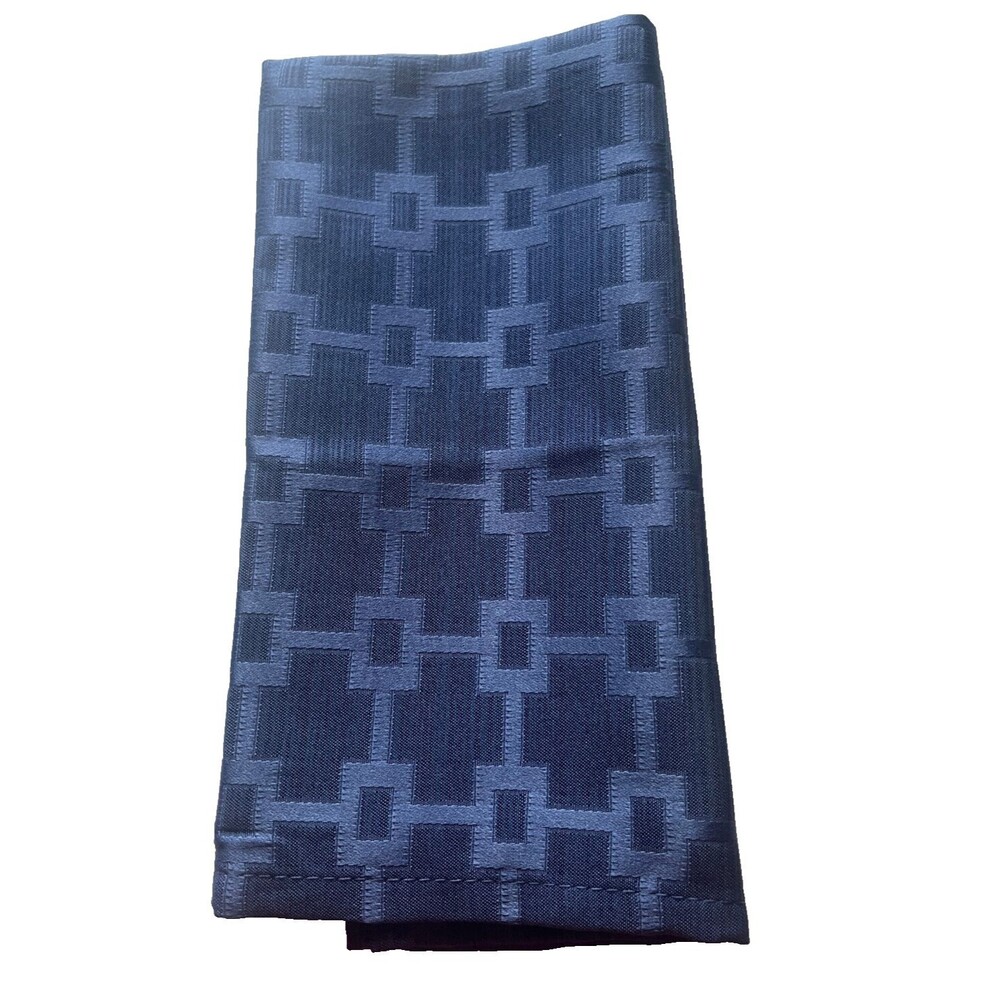Chandler Fabric Napkins Set of 4 Easy Care Navy Blue Everyday 19x19"